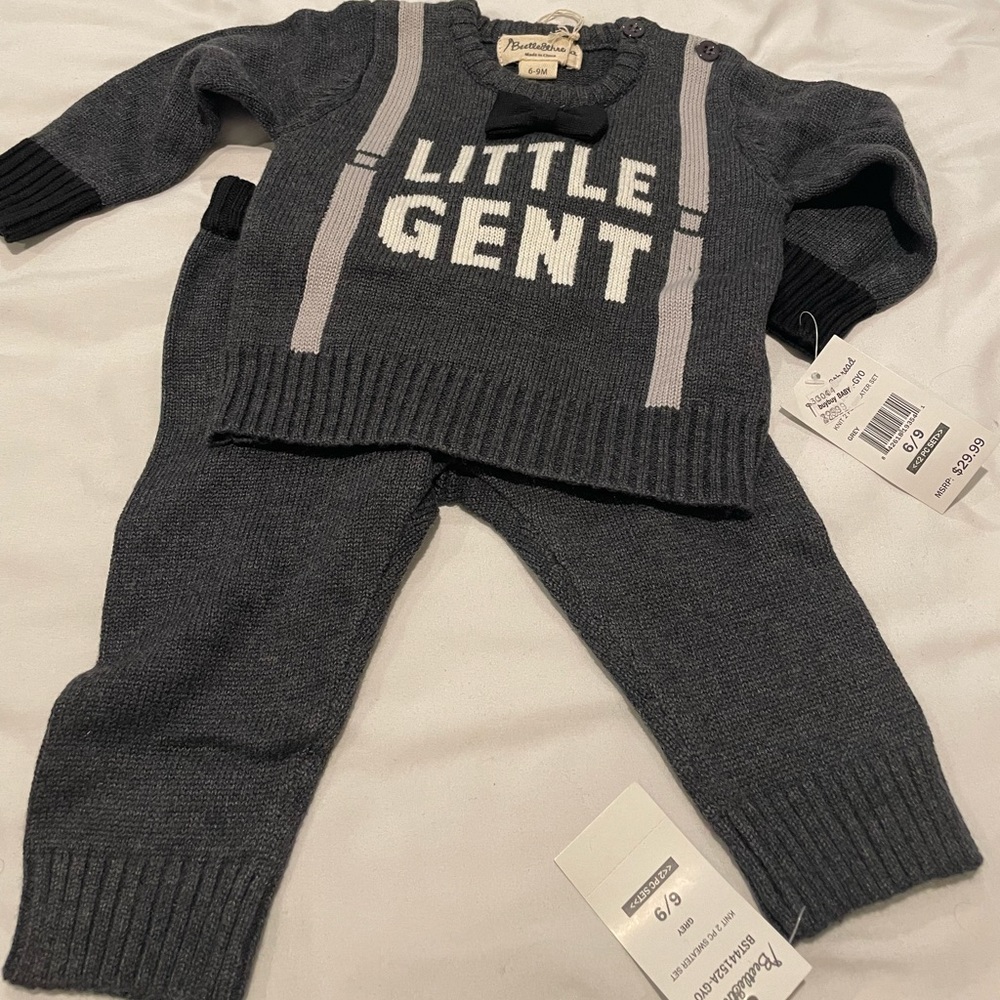 NWT "Little Gent" dark grey sweater outfit